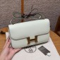 Hermes Constance Elan Shoulder Bag in Epsom Leather-White