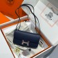 Hermes Constance Elan Shoulder Bag in Epsom Leather-Navy blue
