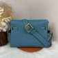Hermes Kelly Messenger PM in Togo Leather-Blue jean