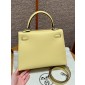 Hermes Kelly 25 / 28  in Epsom Leather-Jaune Poussin