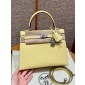 Hermes Kelly 25 / 28  in Epsom Leather-Jaune Poussin