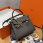 Hermes Kelly 25 / 28  in togo leather-Mauve pale