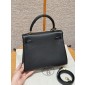 Hermes Kelly 25 / 28  in togo leather-Black