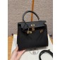 Hermes Kelly 25 / 28  in togo leather-Black