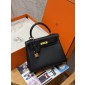 Hermes Kelly 25 / 28  in togo leather-Black