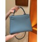 Hermes Kelly 25 / 28  in togo leather-Blue jean