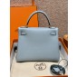 Hermes Kelly 25 / 28  in togo leather-Blue lin