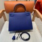 Hermes Kelly 25 / 28  in Epsom Leather-Blue electric
