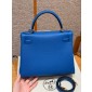 Hermes Kelly 25 / 28  in togo leather-Blue France