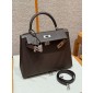 Hermes Kelly 25 / 28  in Epsom Leather-Chocolate