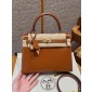 Hermes Kelly 25 / 28  in Box Leather-Brown