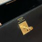 Hermes Kelly 25 / 28  in Box Leather-Black
