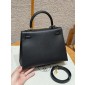 Hermes Kelly 25 / 28  in Epsom Leather-Black