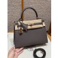 Hermes Kelly 25 / 28  in Epsom Leather-Etain