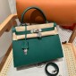 Hermes Kelly 25 / 28  in Epsom Leather-Makachite