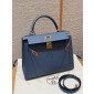 Hermes Kelly 25 / 28  in Epsom Leather-Blue agate