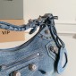Balenciaga Le Cagole Borsa a tracolla piccola-Con strass in blu