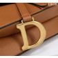 Christian Dior Saddle Bag with Strap-Brown 