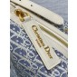 Dior Medium D-Journey Bag-Blue Dior Oblique Chambray with Raffia Effect  