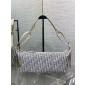 Dior Medium D-Journey Bag-Blue Dior Oblique Chambray with Raffia Effect  