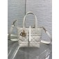 Small Dior Toujours Vertical Tote Bag-White