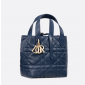 Small Dior Toujours Vertical Tote Bag-Deep Ocean Blue