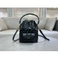 Small Dior Caro Bucket Bag-Black