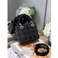 Mini Lady Dior Bag in Strass Cannage Satin