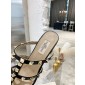 Valentino Rockstud calfskin slide sandals 6cm  , Size 35-41