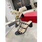 Valentino Rockstud calfskin slide sandals 6cm  , Size 35-41