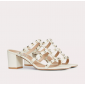 Valentino Rockstud calfskin slide sandals 6cm  , Size 35-41