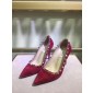 valentino rockstud leather shoes- red