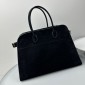 The Row Soft Margaux 17 Bag in Suede