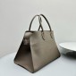 The Row Soft Margaux 15 Bag in Grained Leather-Grey